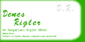 denes rigler business card